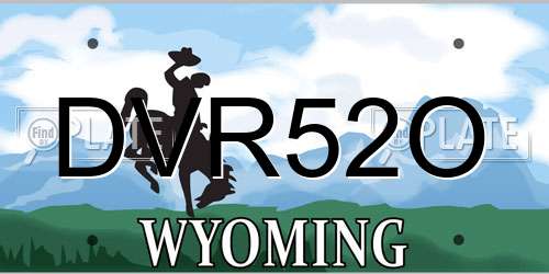 DVR52O Wyoming License Plate