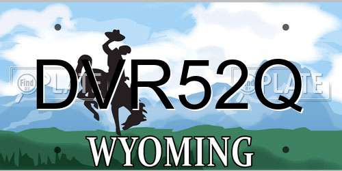 DVR52Q Wyoming License Plate