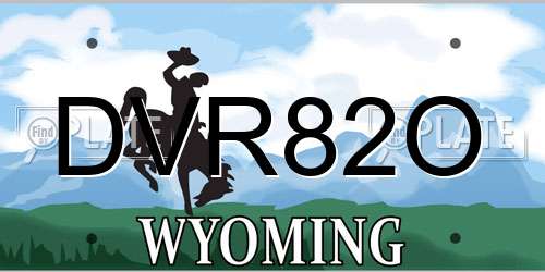 DVR82O Wyoming License Plate