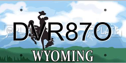 DVR87O Wyoming License Plate