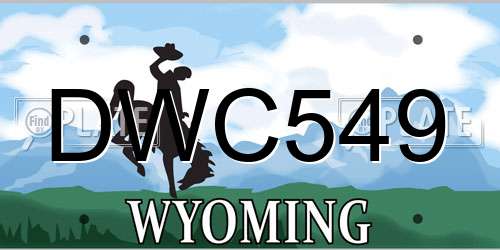 DWC549 Wyoming License Plate