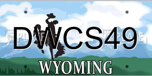 DWCS49 Wyoming License Plate