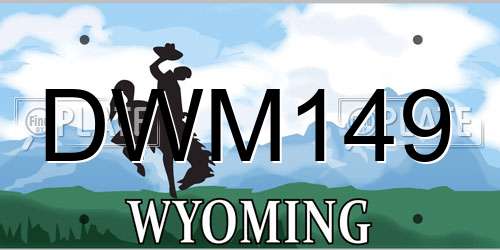 DWM149 Wyoming License Plate