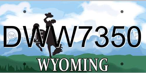 DWW7350 Wyoming License Plate