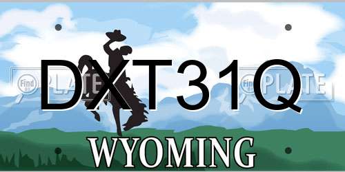 DXT31Q Wyoming License Plate