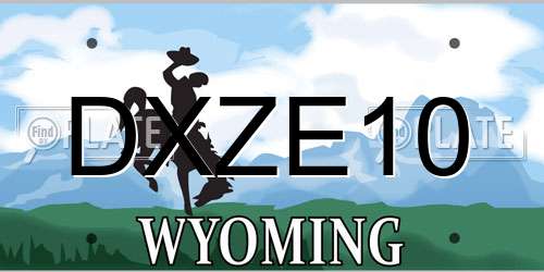 DXZE10 Wyoming License Plate