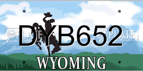 DYB652 Wyoming License Plate