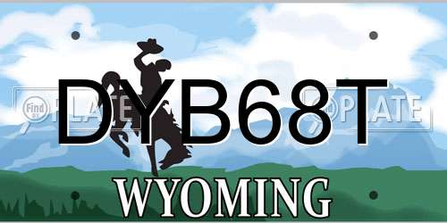 DYB68T Wyoming License Plate