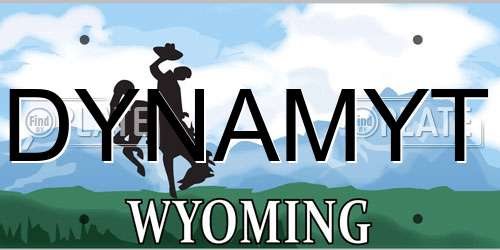 DYNAMYT Wyoming License Plate