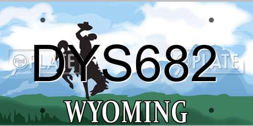 DYS682 Wyoming License Plate