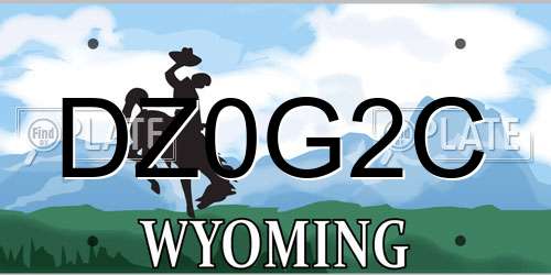 DZ0G2C Wyoming License Plate