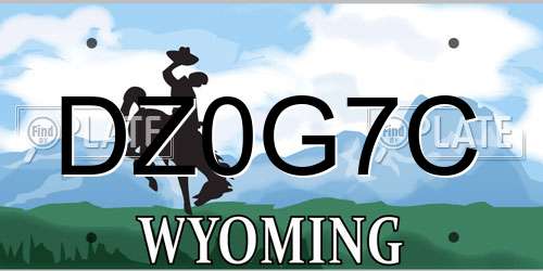 DZ0G7C Wyoming License Plate