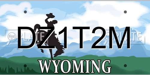 DZ1T2M Wyoming License Plate