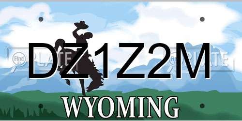 DZ1Z2M Wyoming License Plate