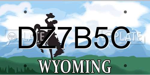 DZ7B5C Wyoming License Plate