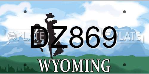 DZ869 Wyoming License Plate