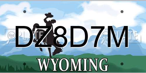 DZ8D7M Wyoming License Plate