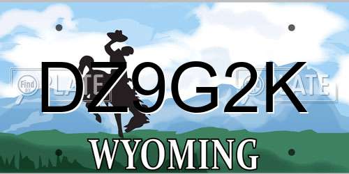 DZ9G2K Wyoming License Plate