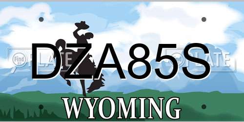 DZA85S Wyoming License Plate