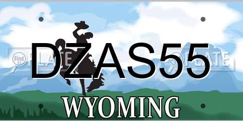 DZAS55 Wyoming License Plate