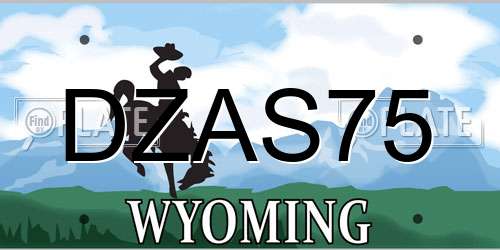 DZAS75 Wyoming License Plate