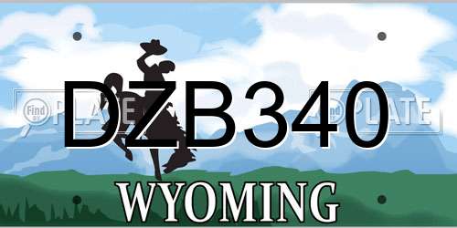 DZB340 Wyoming License Plate
