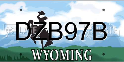DZB97B Wyoming License Plate