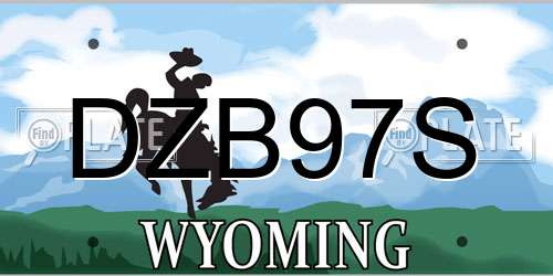 DZB97S Wyoming License Plate