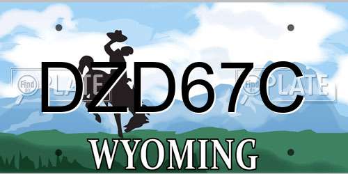 DZD67C Wyoming License Plate