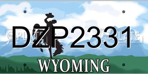 DZP2331 Wyoming License Plate
