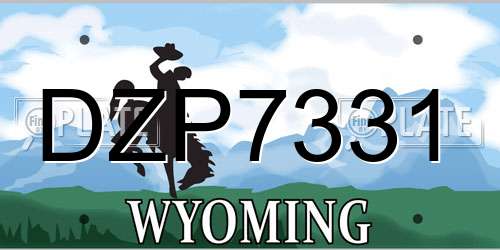 DZP7331 Wyoming License Plate