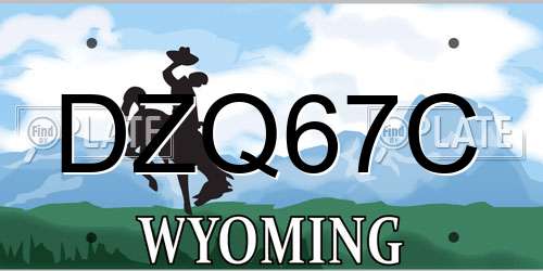 DZQ67C Wyoming License Plate