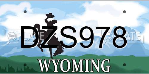 DZS978 Wyoming License Plate