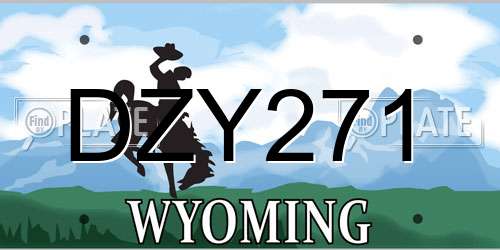 DZY271 Wyoming License Plate