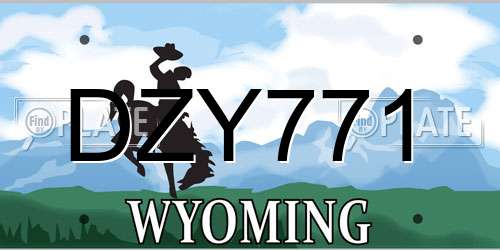 DZY771 Wyoming License Plate