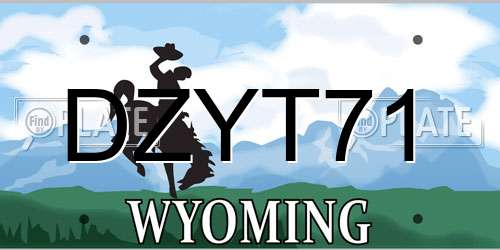 DZYT71 Wyoming License Plate