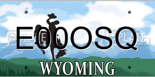 E00OSQ Wyoming License Plate