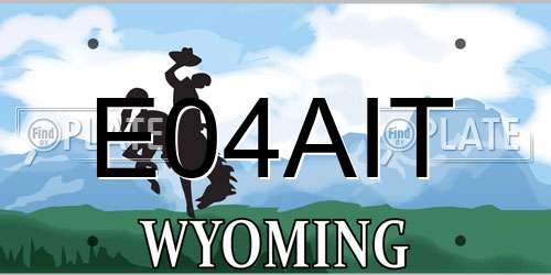 E04AIT Wyoming License Plate