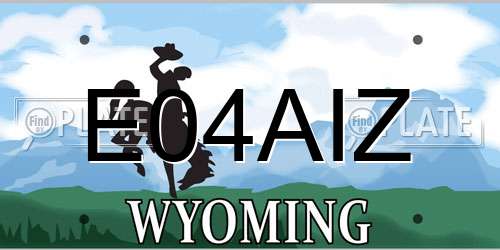 E04AIZ Wyoming License Plate