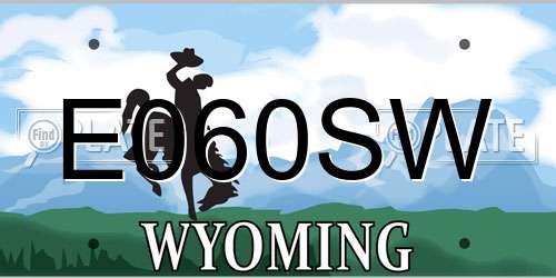E060SW Wyoming License Plate