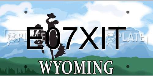 E07XIT Wyoming License Plate
