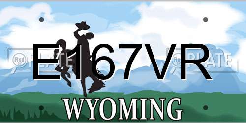 E167VR Wyoming License Plate