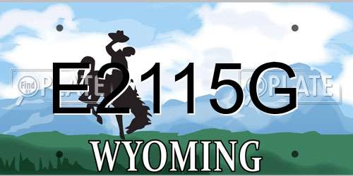 E2115G Wyoming License Plate