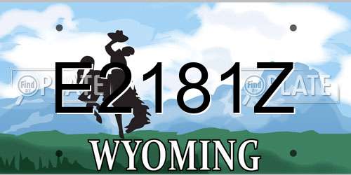 E2181Z Wyoming License Plate