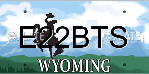 E22BTS Wyoming License Plate