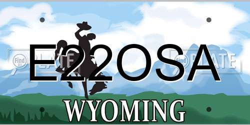 E22OSA Wyoming License Plate