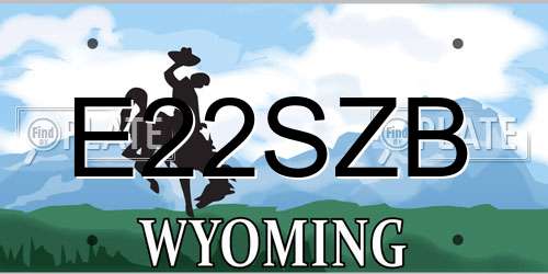 E22SZB Wyoming License Plate