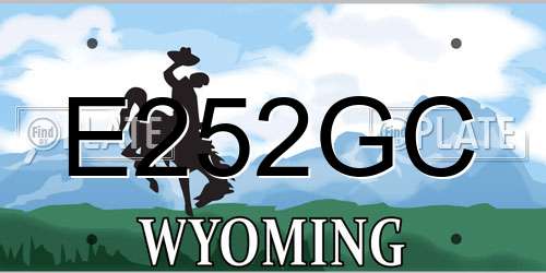 E252GC Wyoming License Plate