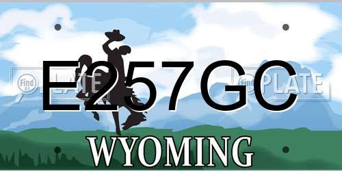 E257GC Wyoming License Plate