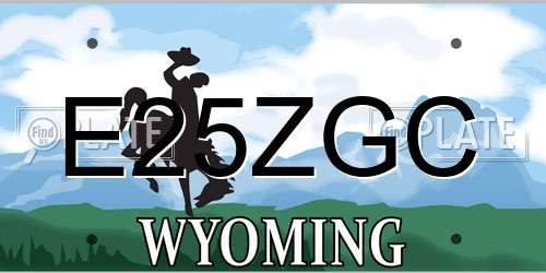 E25ZGC Wyoming License Plate